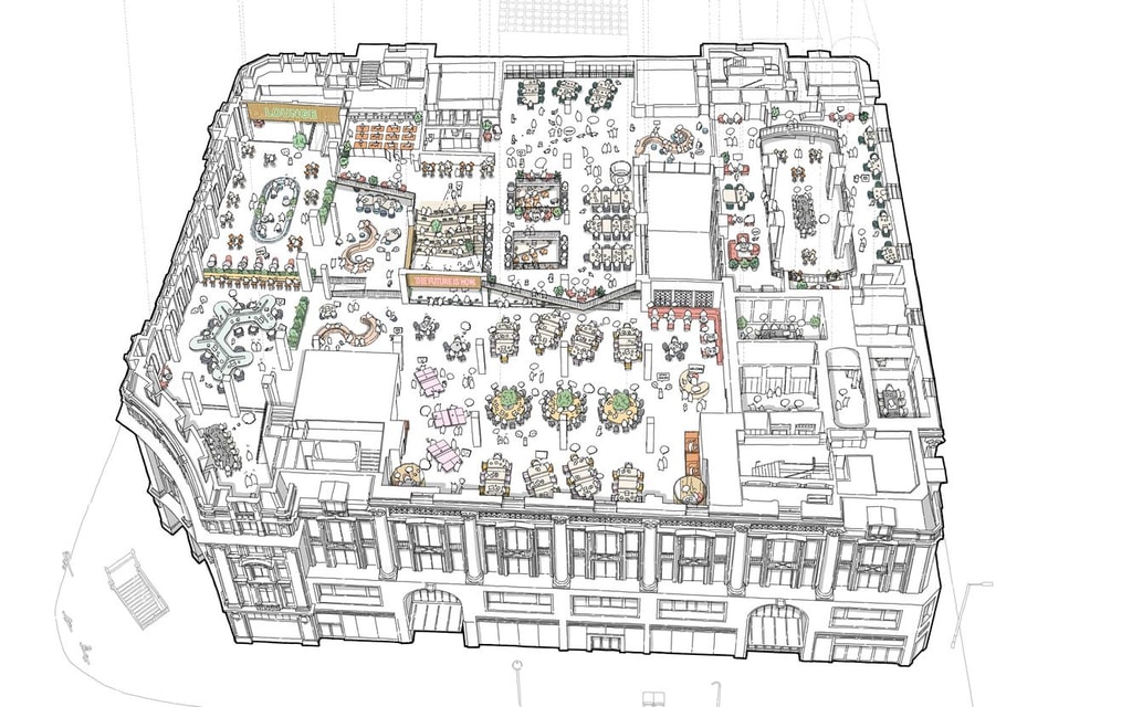 214 Oxford Street Axo Sketch