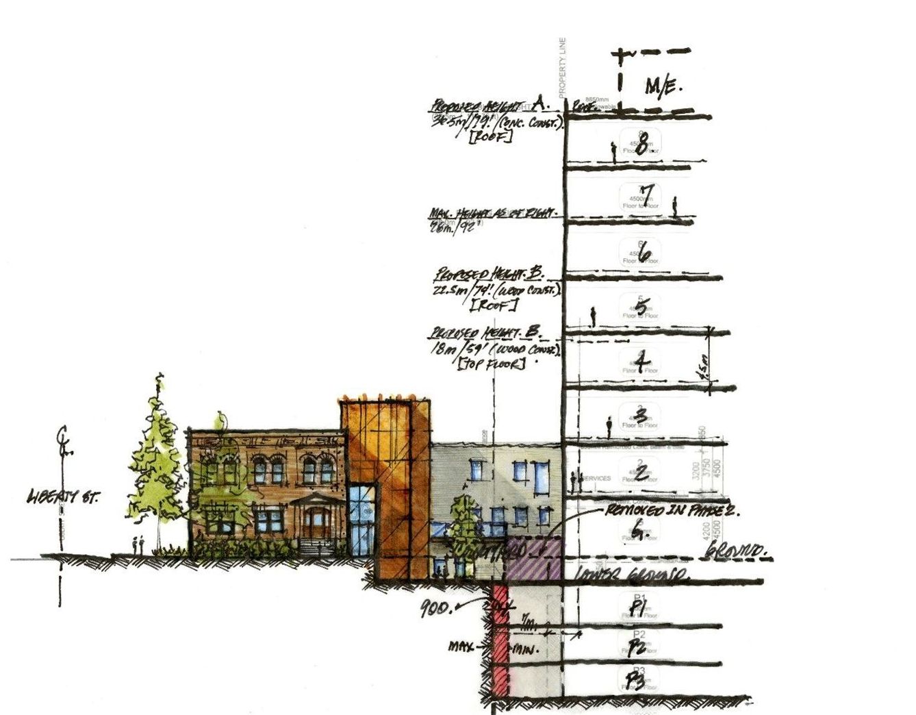 60-80 Atlantic Avenue Sketch Colour Front Exterior