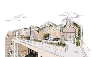 Residential building roof top garden