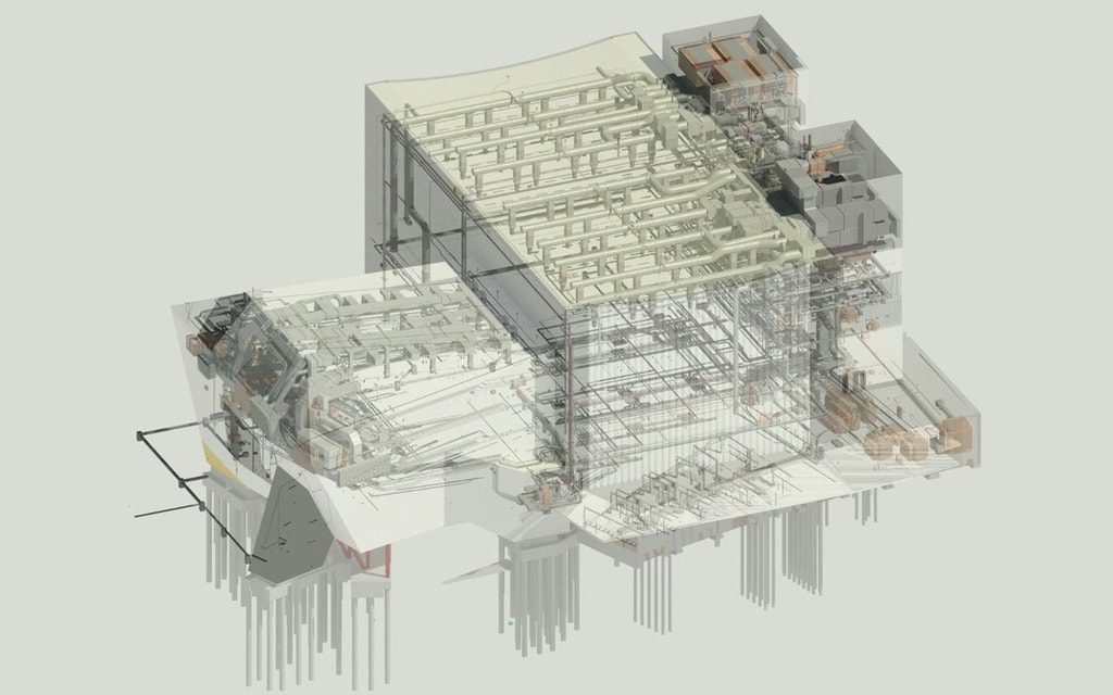 BIM visualisation of Aviva Studios, Manchester