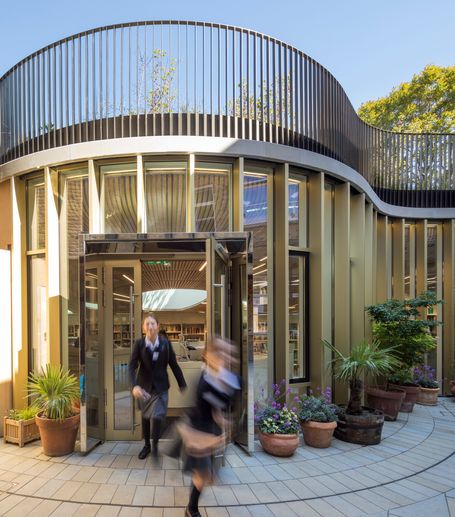 Francis Holland School Exterior Students coming out
