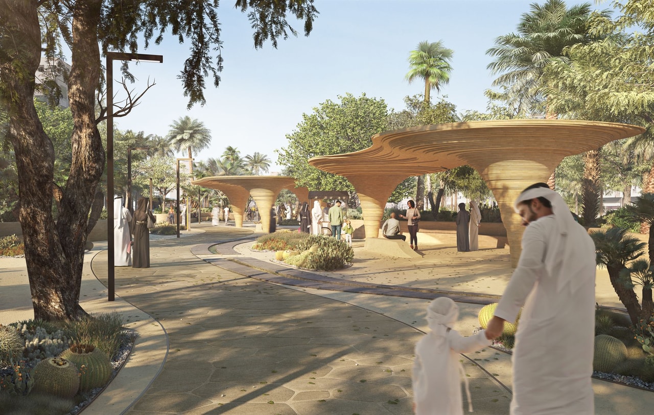 Ghadan 21 project image exterior cgi view desert pavilion