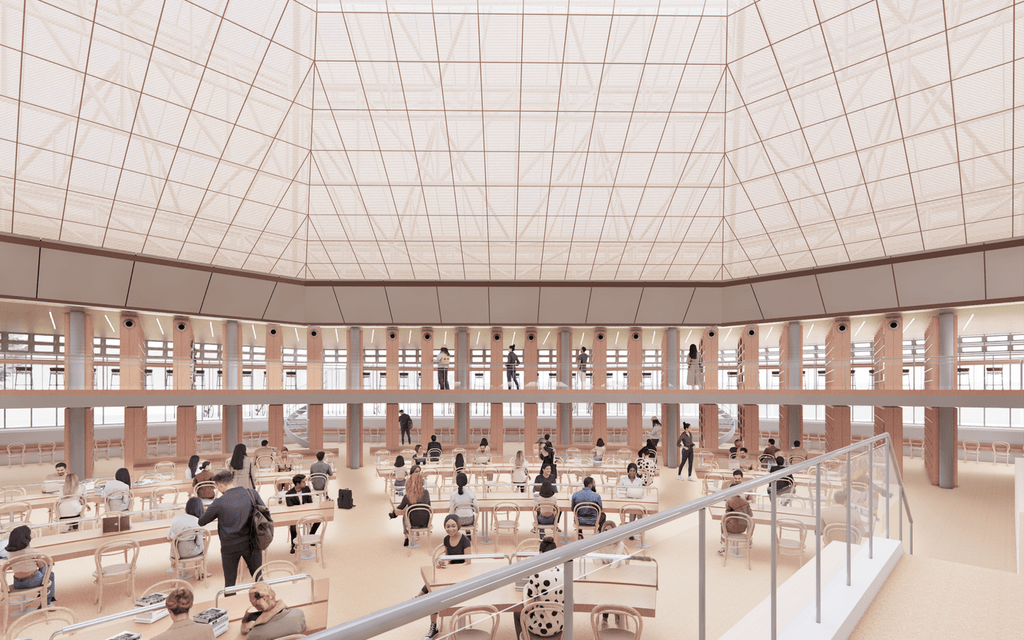 James Stirling Building University of Cambridge Interior Building CGI