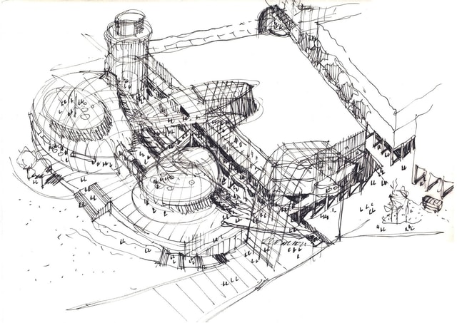 Liverpool ONE Black and White Sketch