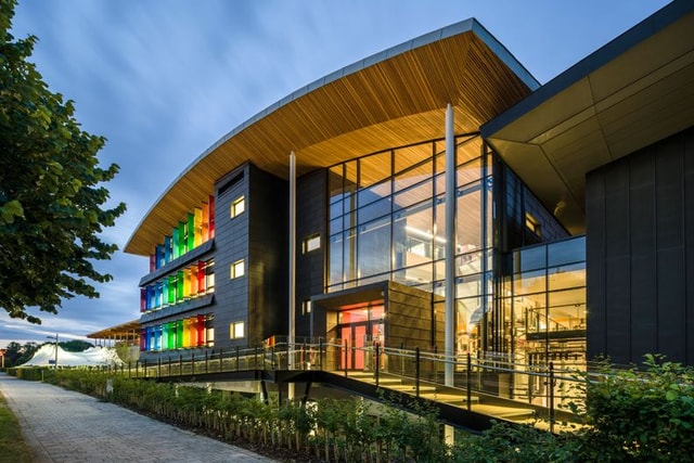 Maxwell Centre lit up at night
