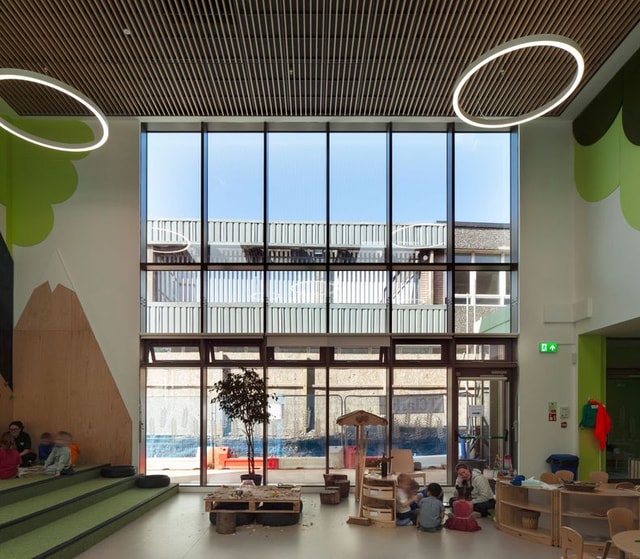 Neilston Learning Campus Interior Windows Looking out