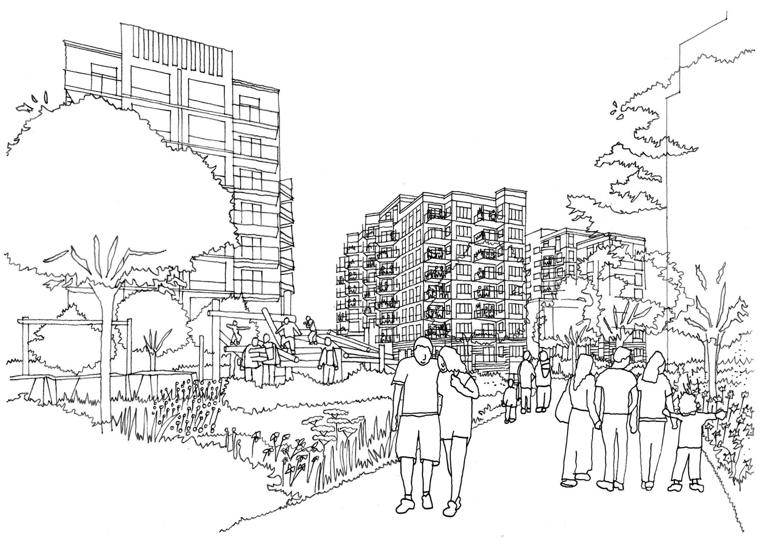 Plumstead West Thamesmead exterior sketch