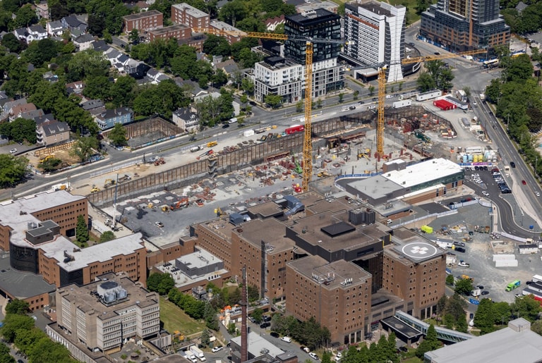 Queen Elisabeth II Heath Science Centre Toronto Building Site, pre building