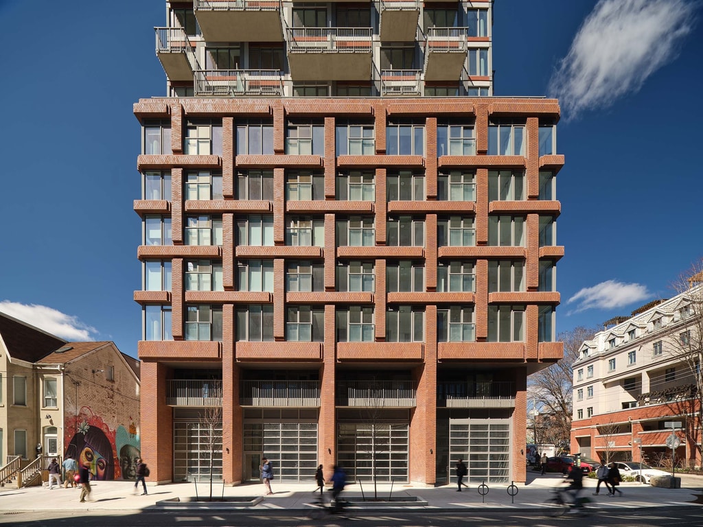 Rush condos Building from the ground floor straight on