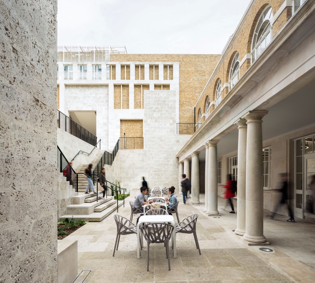 UCL Wilkins Terrace and Refectory night time lighting exterior image