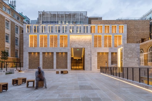 UCL Wilkins Terrace and Refectory night time lighting