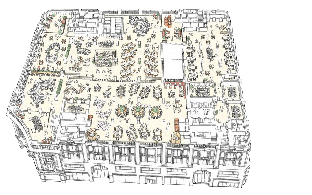 Interior Sketch of 216 Oxford Street