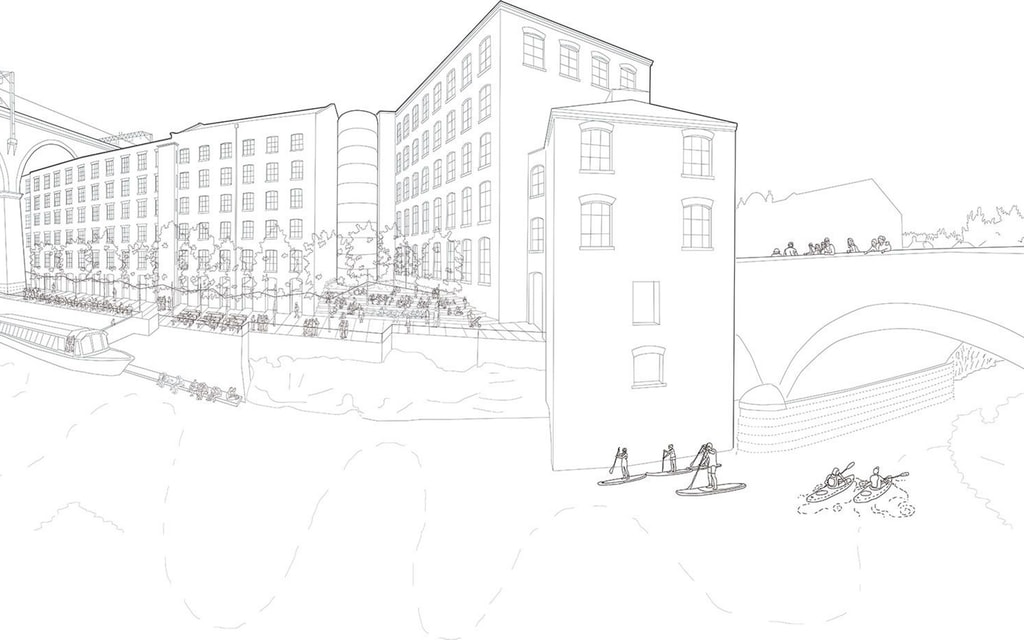 Weir Mill Sketch Black and White