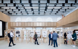 Welsh School of Architecture_visitors reviewing an exhbition