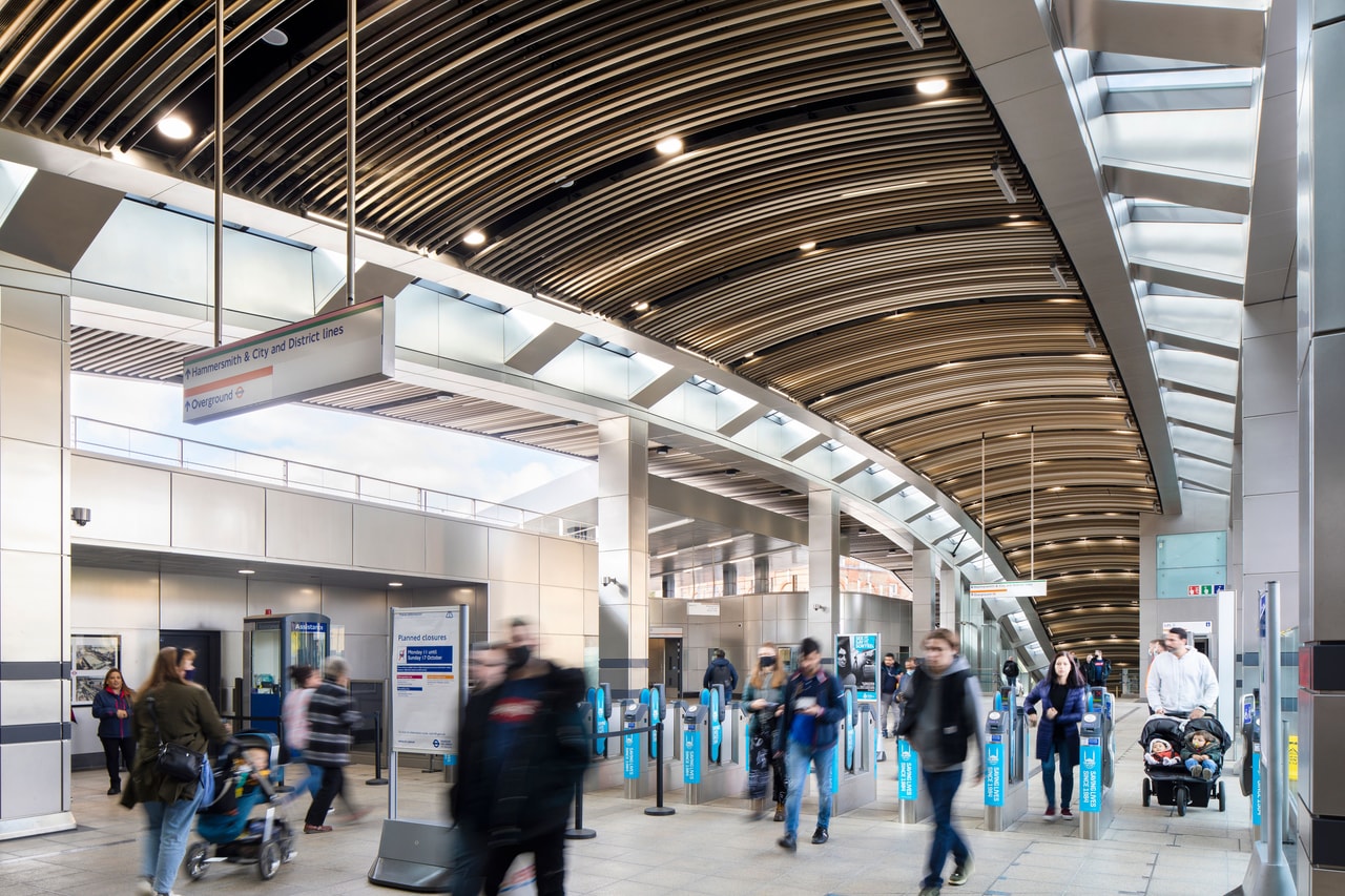 Whitechapel Train Station barriers image with people