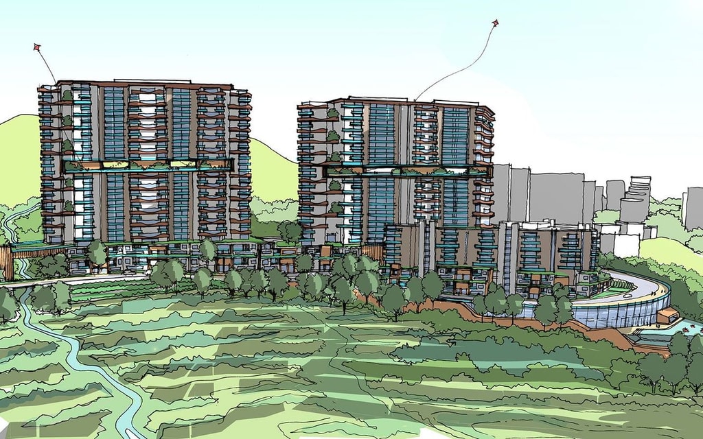 Hill retreat exterior sketch