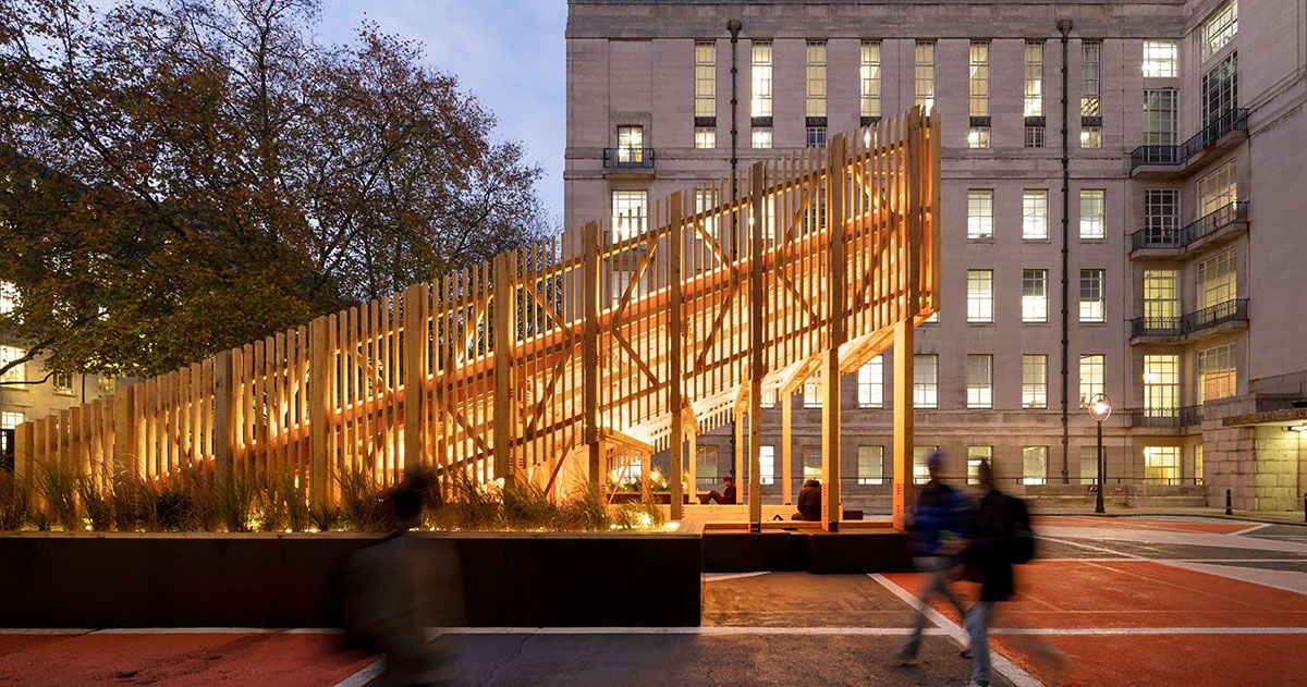 BDP’s Stepped Pavilion adds social space and curiosity to Charles Holden’s Senate House